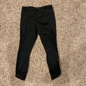 Athleta Black Crop Leggings with Mesh Detail